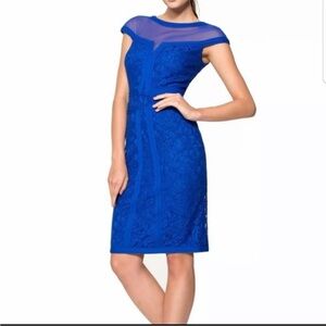 Tadashi Shoji stretch Elegant Blue Lace Dress